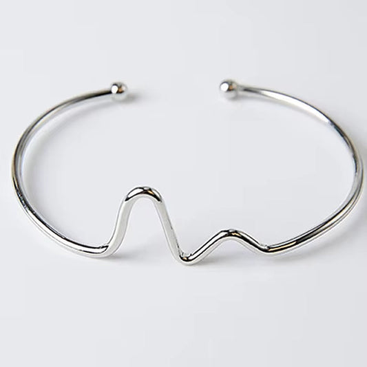 Open Cuff Punk Bracelets & Bangle Fashion Jewelry for Women Men Pulseras Mujer Heartbeat Leaf Arrow Triangle Heart Bracelet HOT